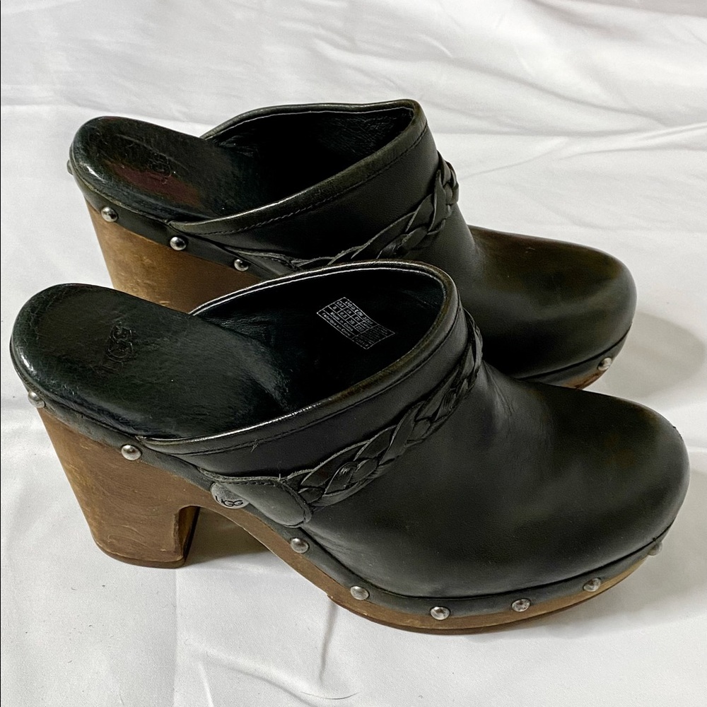 Ugg Kaylee Studded Leather & Wood Clogs